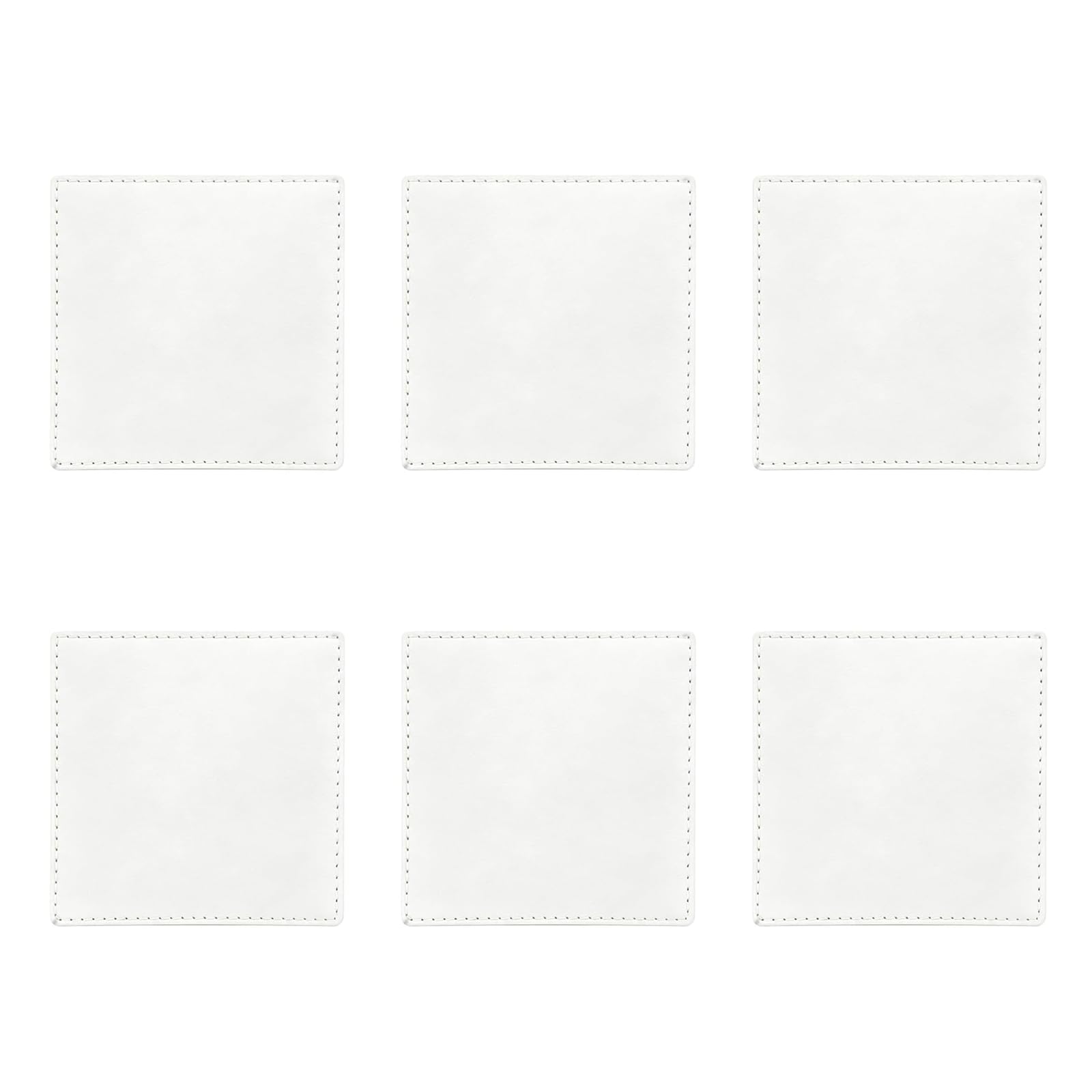 Shensuii Drink Coasters for Coffee Table, 6Pcs White 10 * 10CM