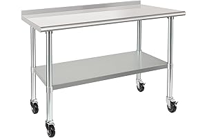 HARDURA Rolling Kitchen Prep Tables with Wheels