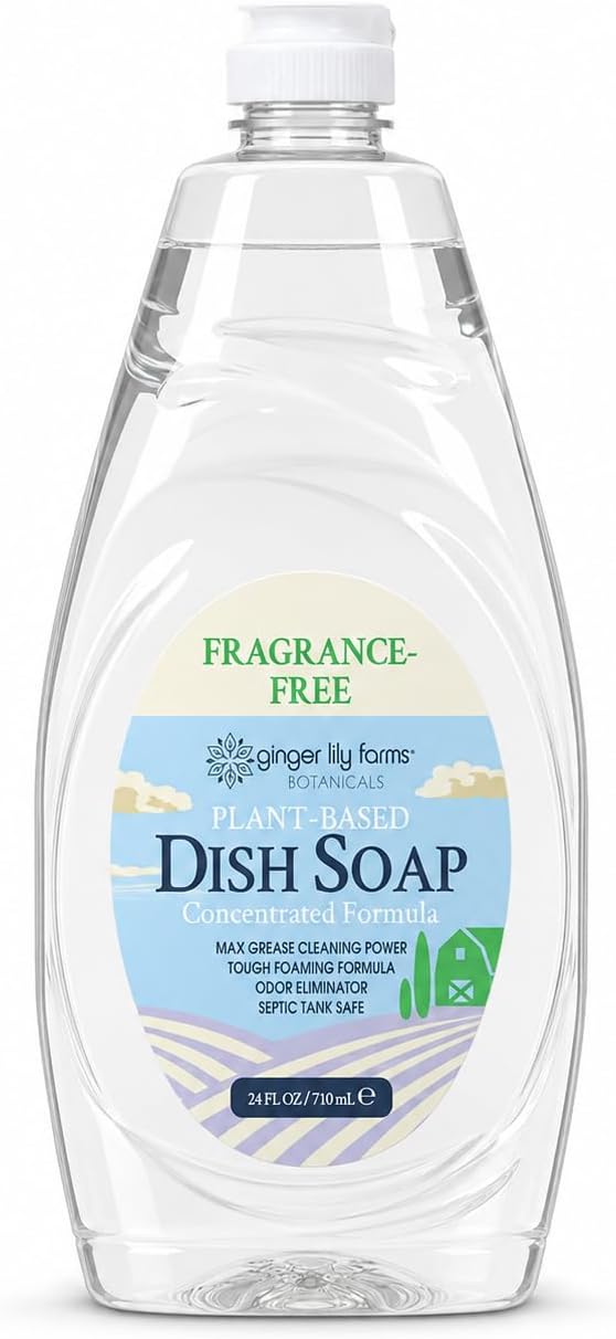 Ginger Lily Farms Botanicals Liquid Dish Soap, 24oz, Fragrance Free