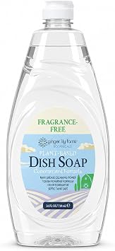 Ginger Lily Farms Botanicals Liquid Dish Soap, 24oz, Fragrance Free