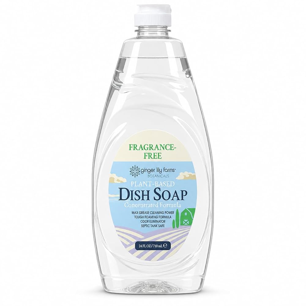 Ginger Lily Farms Botanicals Plant-Based Liquid Dish Soap, Concentrated — 24 floz