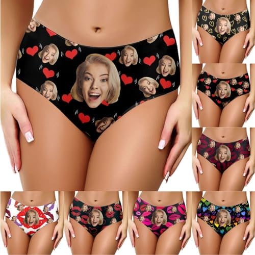 Custom Underwear for Women, Personalized Panties with Face on It, Valentines Photo Face Brief Funny for Her