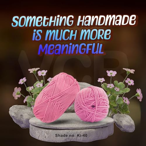 Image of VCR Dark Pink Yarn, 100 Grams Hank, 190 Meters Length, Acrylic Ball for Crochet and Knitting, Soft Crosia Threads, Pack of 1 Yarn, Suitable for DIY Crafts
