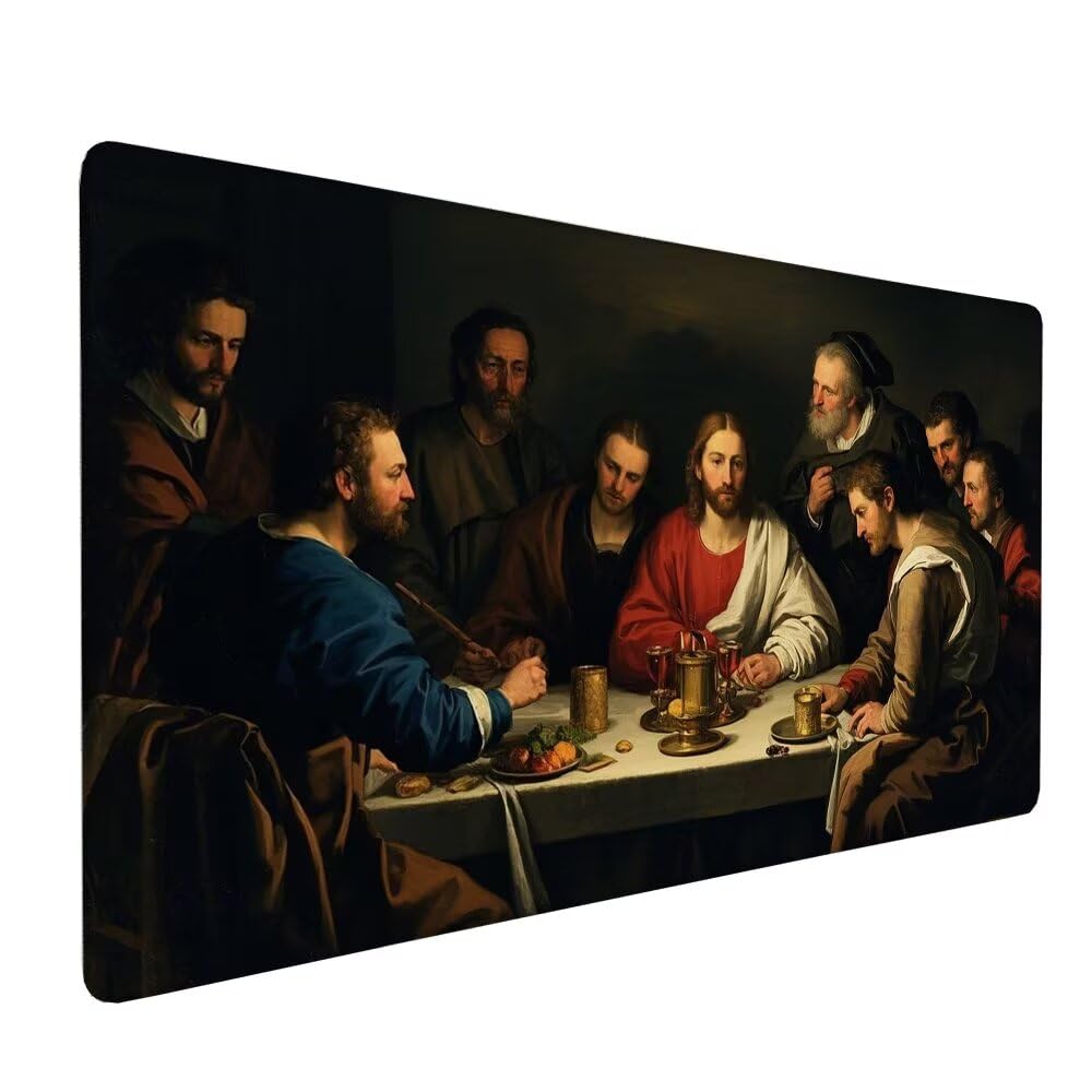 L'Ultima Cena Tappetino Mouse XXL 1000x500x3mm, Gaming Tappetino Mouse Mousepad con Base in Impermeabile Gomma Antiscivolo per Tastiera Computer Ufficio Idea Regalo Festa del Papà e Compleanno X-1000