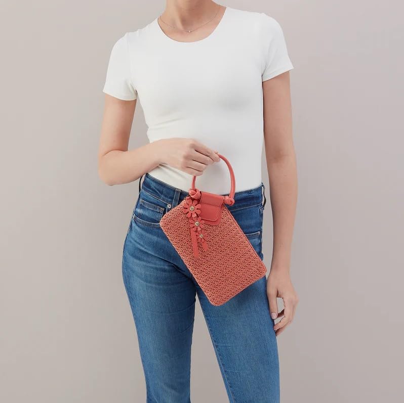 Image of HOBO Sable Leather Wristlet Clutch with Circular Handle, Zippered Closure, Credit Card Organizer, & Interior Zip Pocket