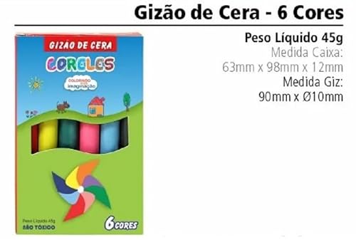 3 Kit para Colorir Caneca de Rosca e Giz de Cera 6 cores Organza Mimos Prendas e Lembrancinhas (Verm
