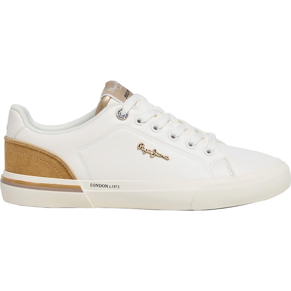 Pepe Jeans Women's Kenton Campus W Sneak, White (Off White), 9 UK