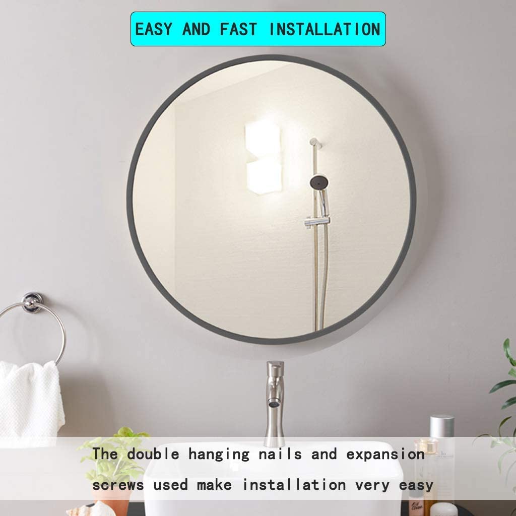 Grande armadietto da bagno a parete con specchio rotondo per il trucco, elegante e salvaspazio, funzionale decorazione per il bagno essenziale per la casa