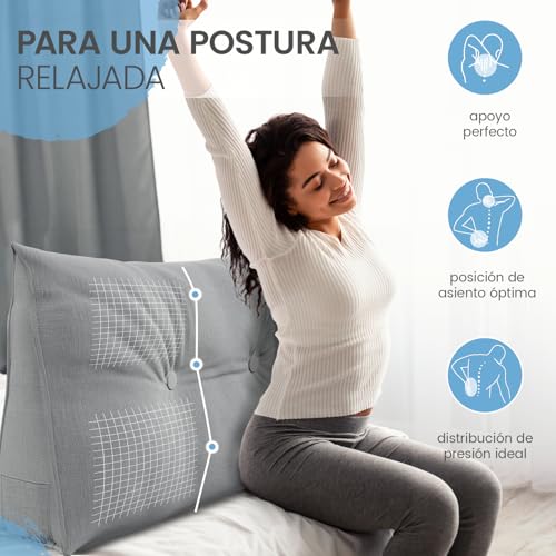 Miniatura 3 de Eloneo Cojín De Respaldo 90 Cm De Ancho, Cojín En Esquina Apto Para Cama Y Sofá
