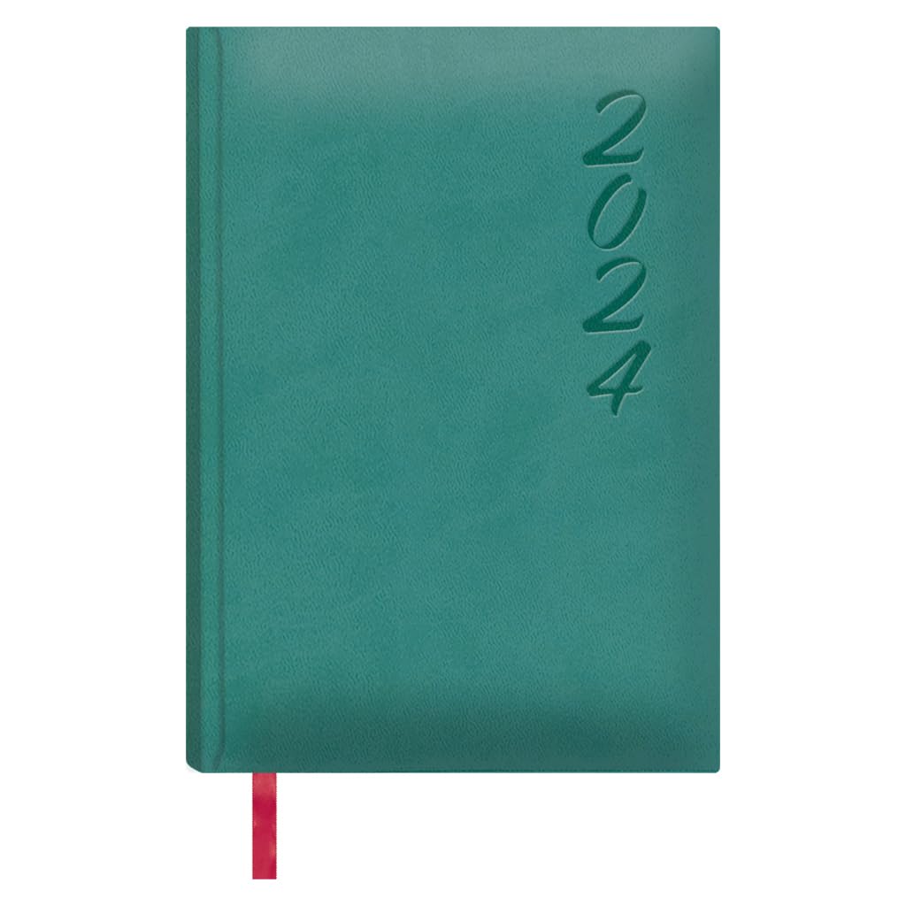 Dohe - Agenda 2024 - Día Página - Tamaño: 15x21 cm (A5) - 336 páginas - Encuadernación cosida - Tapa dura - Color Verde - Modelo Brasilia