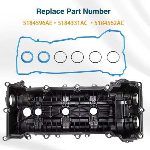 Image of Valve Cover Gasket Set & Intake Manifold Gaskets Set Compatible with Chrysler 300 Dodge Challenger Charger Ram 1500 Jeep Cherokee Wrangler 3.6L V6 Replace# VS50805R 5184596AE MS97204