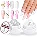 AIMEILI Solid Builder Nail Gel, 2pcs Clear White Nail Extension Gel Solid Sculpture Gel Hard Gel for Nails, Nail Carving Gel, Rhinestones Glue Gel, Gel Nail Builder Solid Nail Building Gel Nail DIY Charms Gel , 30ml