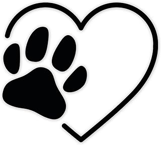younikat Pegatina con forma de pata y corazón, 10 x 9 cm, color negro, pata de perro y gato con corazón I kfz_764