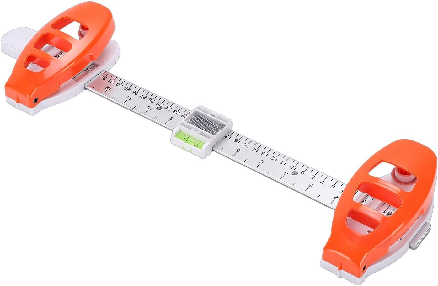 Level Ruler Picture Hanging Tool, Ith Built-In Level and Nail Storage Precision Wall Mount 3-in-1 Easy Alignment Hanging Tool Portable DIY for Frames & Artwork