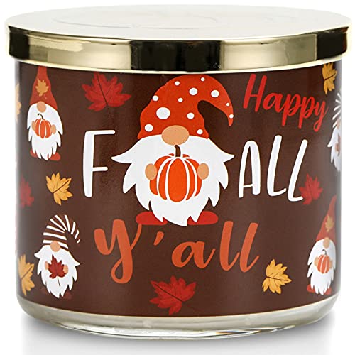 Pumpkin Candle, Fall Candle, Pumpkin Spice Scented Candle Autumn, Large 3 Wicks, 14.5 oz (Gnome)
