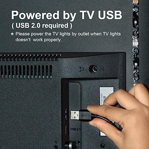HAMLITE USB TV Bias Lighting 6500K True White for 50-55inch TV, 11.5ft LED Lighting fixtures for Indoor and Outdoor Lighting Applications Covers 4 Sides of 50-55 Inch TV, TV Light with RF Remote by HAMLITE - Used condition - Image 6