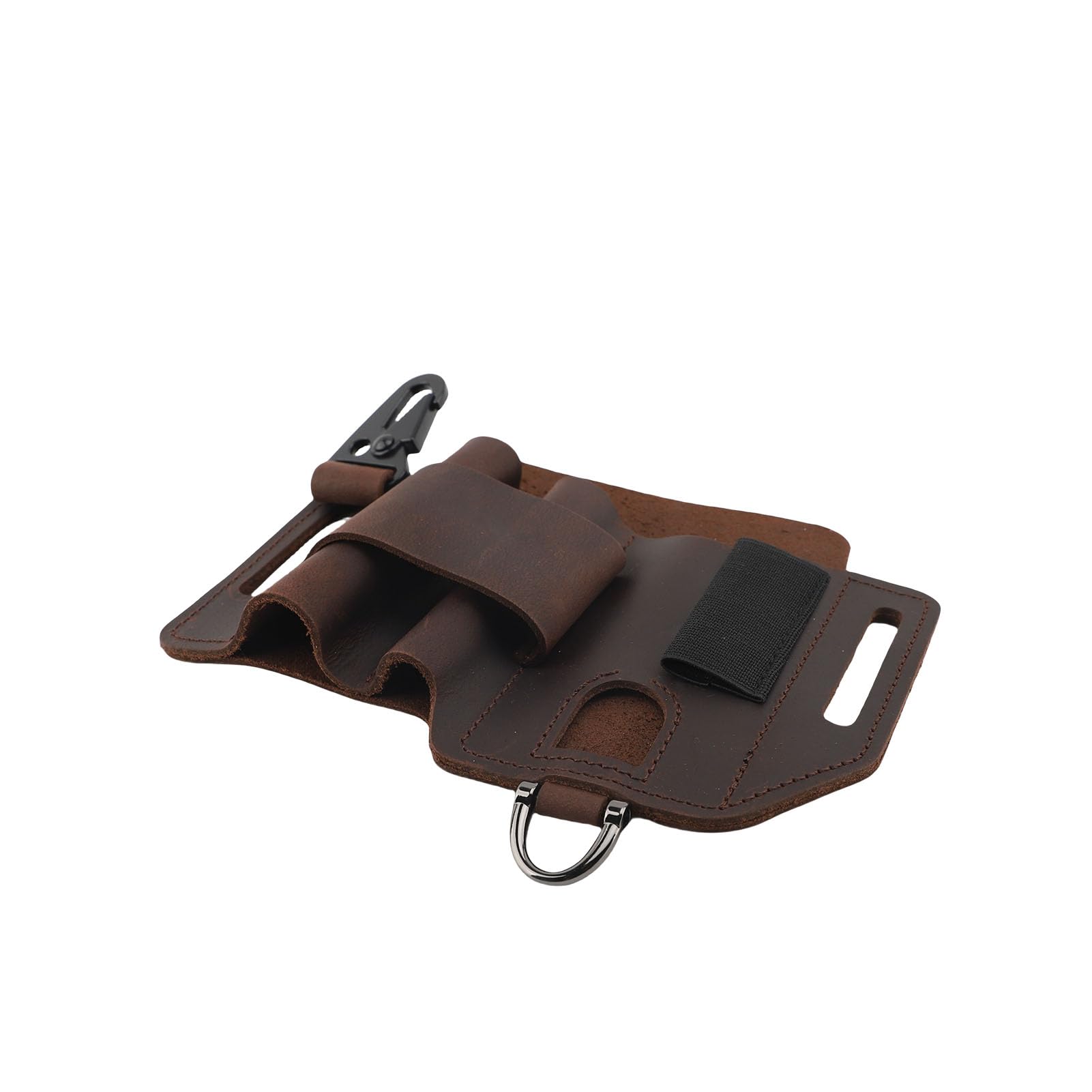Jelquix Leather Multitool Sheath Stylish and Portable Belt Organizer for Everyday Carry Outdoor Use Compact Size (Brown)