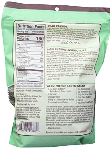 Image of Bob's Red Mill Green Lentils, 24oz (Pack of 4) - Non GMO, Vegan, Kosher