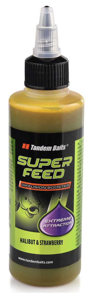 Tandem Baits SuperFeed Diffusion Booster Halibut & Strawberry | Carp Fishing Booster | Booster Effortless Carp Fishing | Carp Bait | Carp Fishing Accessories for Monster Fish 100ml
