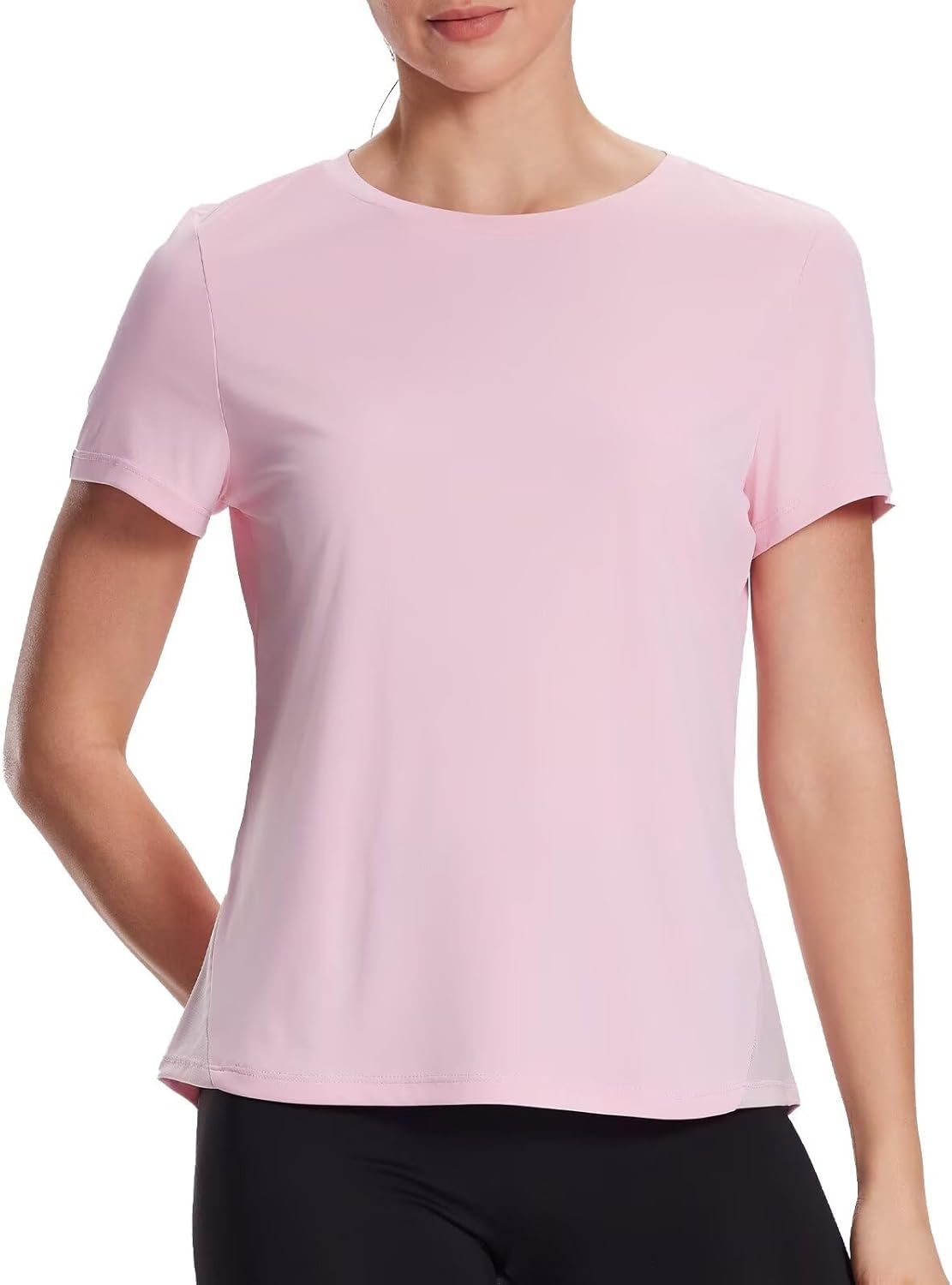 Women's UPF50+ Mesh Workout Top - Soft Breathable Crew Neck Short Sleeve for Yoga Gym & Casual Summer Athletic - Image 2