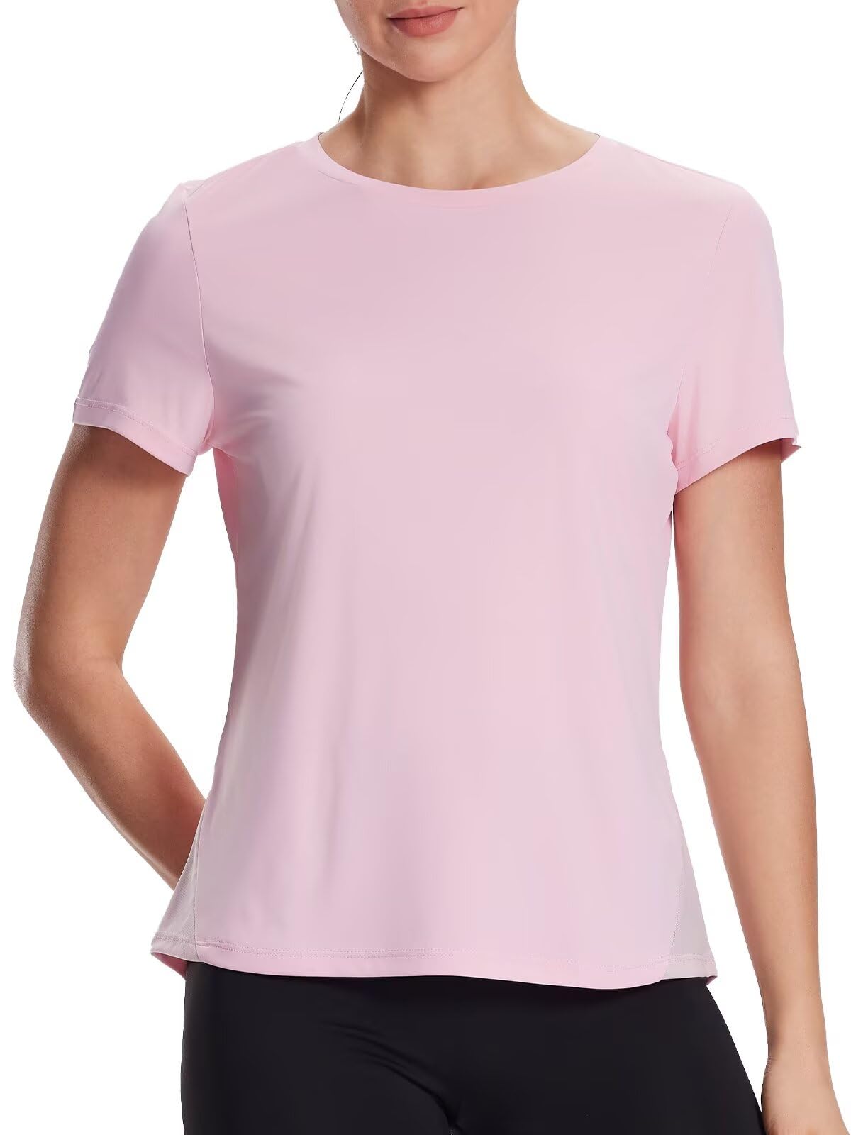 AGTCARE Women's UPF50+ Mesh Workout Top - Soft Breathable Crew Neck Short Sleeve for Yoga Gym & Casual Summer Athletic