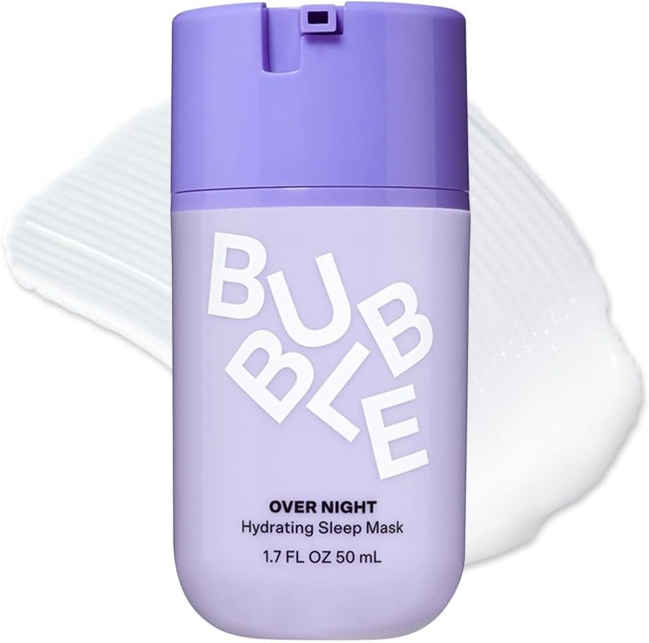 Over Night Hydrating Sleep Mask - Gentle Exfoliating Overnight Face Mask for Skin Barrier Repair - Formulated with Mandelic Acid & Sodium PCA to Hydrate, Brighten & Soothe Skin (50ml)