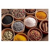 Carta da parati in tessuto non tessuto, 152 x 104 cm, sale, anice, cannella, curcuma n. H9564M_TV5BK