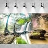 Waterfall Aquarium Background Jungle Rainforest Natural Landscape Fish Tank Background Mountain Valley Tranquil Stream Terrarium Backgrounds Fall Forest Sunbeams Reptile Tank Background 24x16in #2
