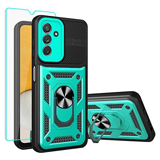Capa para Galaxy A13 5G, capa para Samsung Galaxy A13 5G com [1 unidade] protetor de tela HD, capa protetora de nível militar à prova de choque para Samsung Galaxy A13 5G (menta)
