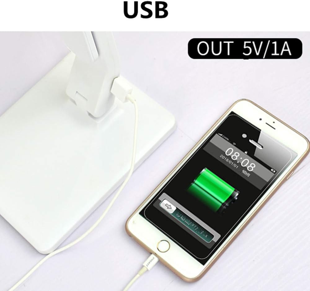 LED Desk Lamp One Key Touch Control Eye-Caring Table Lamps 3 Color Modes Non-Polar Dimmable Foldable for Study Office Bedroom Gift (Black)