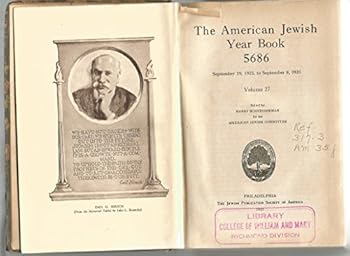 Hardcover The American Jewish Year Book 5686, September 19, 1925 to September 8, 1926 Book