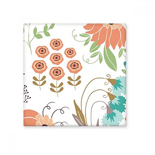 DIYthinker Orange Green Flower Plant Paint Glossy Ceramic Tile Bathroom Kitchen Wall Stone Decoration Craft Gift