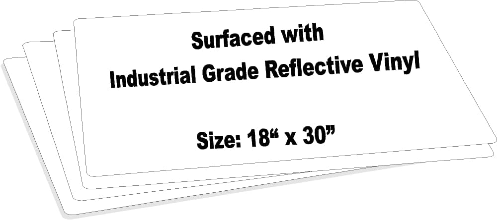 Blank Reflective Metal Sign (Pack of 5) Made of Aluminum Sheet Metal Plate Surfaced with 3M Industrial Grade Reflective Vinyl, Customized For Personalized Banner, 6 x 24 x .040, White