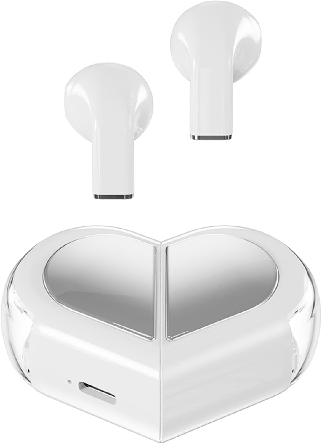 Xmenha Pink Heart Wireless Earbuds for Girls Kids, Cute Small Mini Tiny Invisible Earbuds Wireless Bluetooth for Small Ears Canals Women Rose Gold Kawai Blue Tooth Ear Buds for iPhone Android