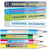 Star-Namen: Was hinter den funkelnden Himmelskörpern steckt! 3 60 x Namensaufkleber Wunschname personalisiert je 4,5x0,6cm Aufkleber mit Kinder Name Beschriftung Schule Kindergarten Stifte Sticker (Nr. 16 Sterne, Für schmale Oberflächen)