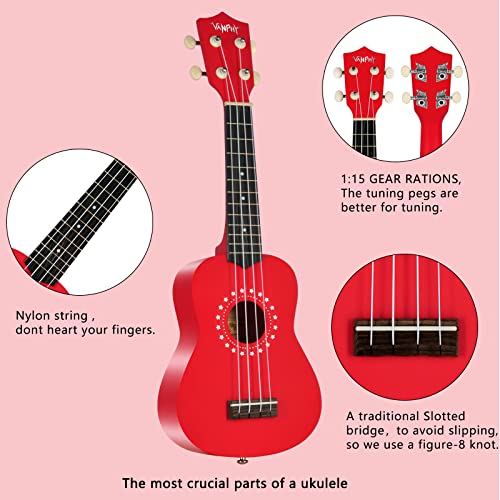 VANPHY Ukulélé soprano 53,3 cm pour débutant avec kit de démarrage, sac à dos, corde en nylon, chiffon de nettoyage… - Les Beatles, Paul McCartney, John Lennon, RIngo Starr, George Harrison VANPHY Ukulélé soprano 53,3 cm pour débutant avec kit de démarrage, sac à dos, corde en nylon, chiffon de nettoyage… – Image 3