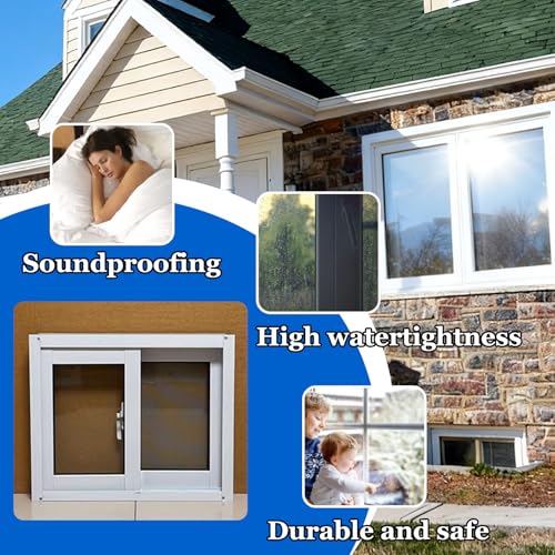 Ventana corrediza 100x30 cm champán con marco de repuesto push-pull 7