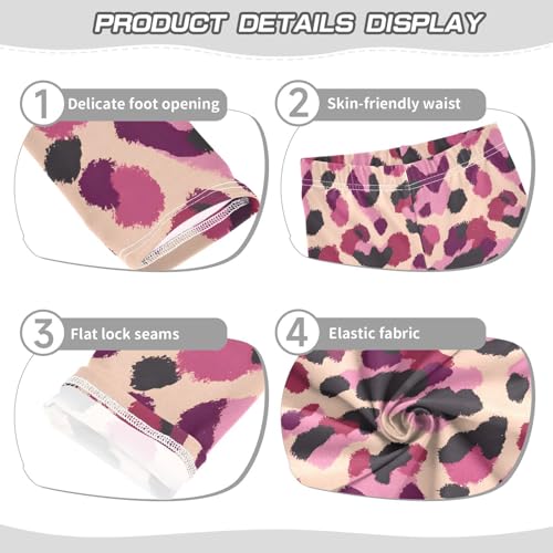 ALAZA Girls' Leggings Children's Yoga Pants Skinny Printed Dance Cute Leopard Comfortable 4T2