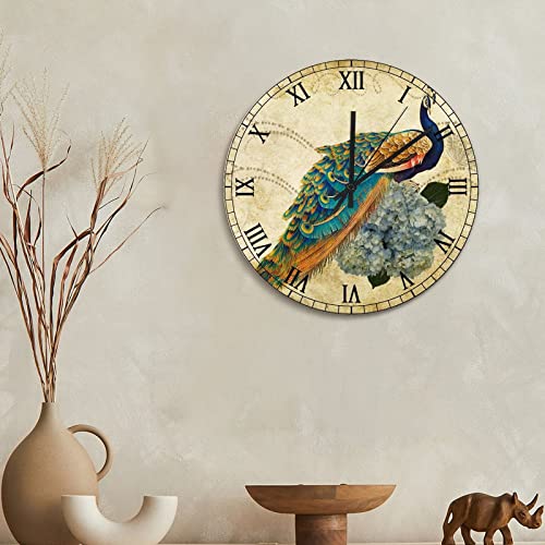 Horloge murale vintage bleu sarcelle deco pour salon cuisine et chambre