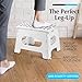 Handy Laundry Folding Lightweight Step Stool is Sturdy Enough to Support Adults and Safe Enough for Kids. Opens Easy with One Flip. Great for Kitchen, Bathroom or Bedroom. (White)
