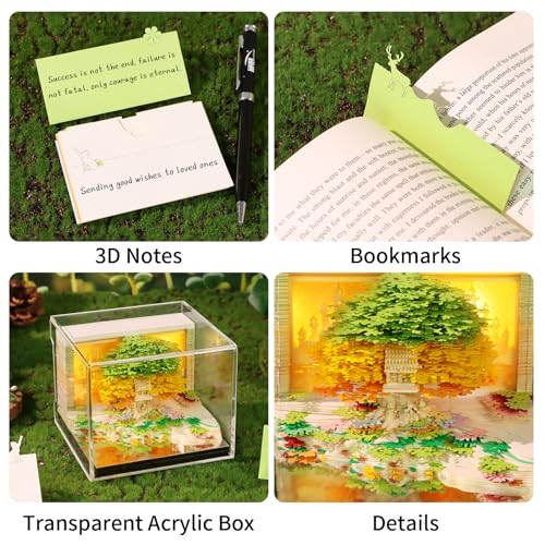 Bloc-notes en papier 3D détachable calendrier 2026 idée cadeau originale LED