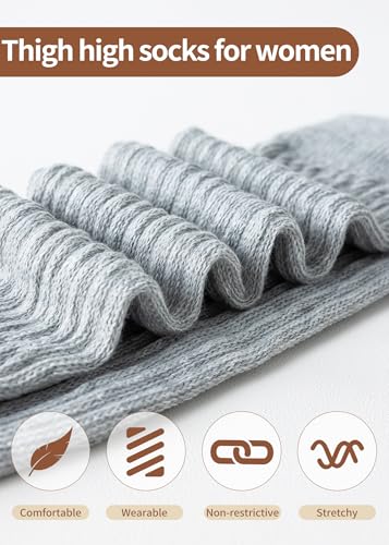 Slouch Socks Women Thigh High Boot Socks Soft Scrunch 3 Pair Pack