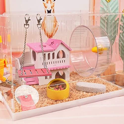 HAMILEDYI Flying Saucer Hamster Wheel,Collocation Exercise Toys Running Swing Improve Athletic Ability for Hamster… - Image 6