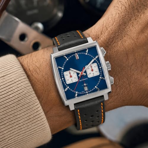Image of Bandini Mens Leather Watch Band Strap, Vented, Racer, GT Rally, Stainless Steel Buckle, 10 Colors - 18mm, 20mm, 22mm, 24mm (Many sizes also come in Extra Long XL)