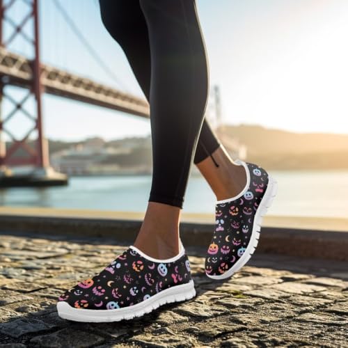 Image of Floral Sneakers for Women Colorful Art Shoes for Women Slip On Casual Work Shoes