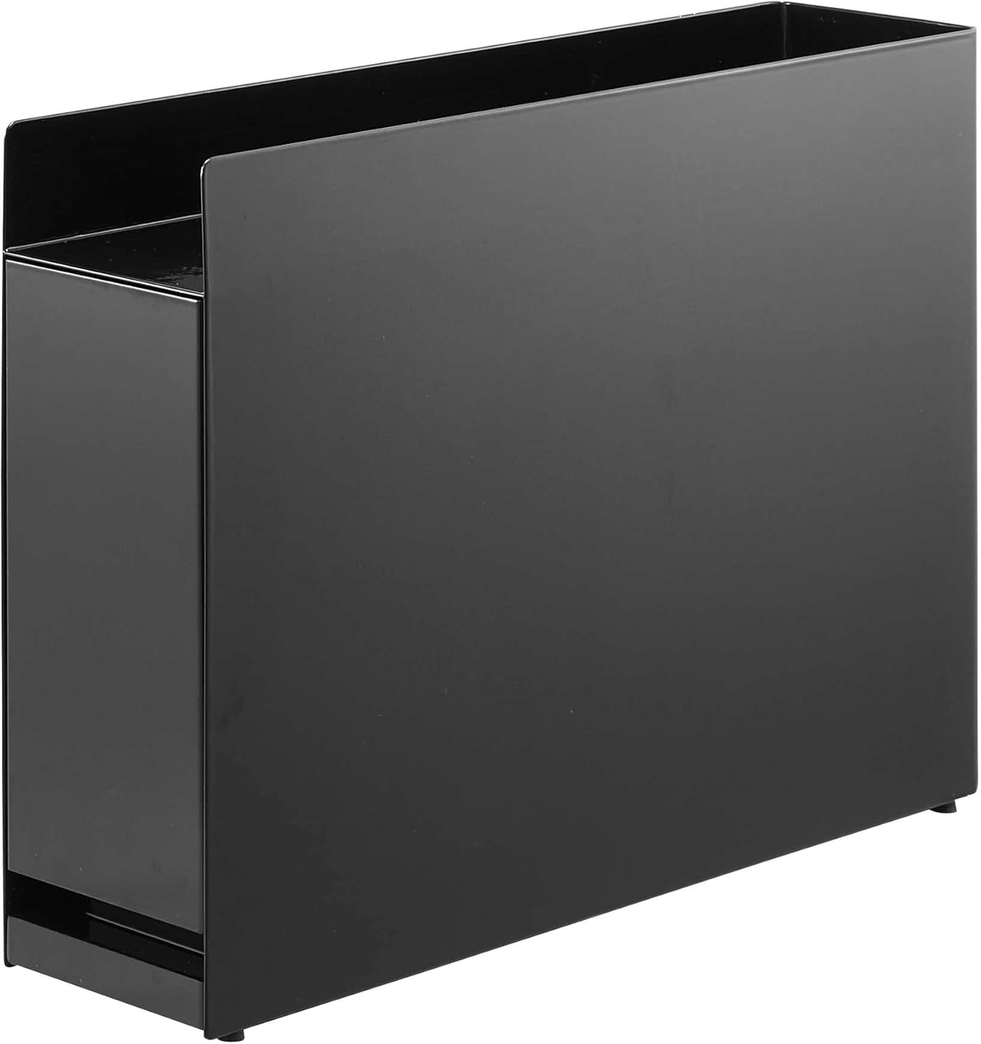 【 完成品 ストッパーのみ要取付 】 隠せる 調味料ラック ブラック 約W12.5&times;D50~93&times;H36.7cm コンロ横 調味料ホ