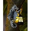 Goodeco dragon tree hugger garden statue with solar lantern 93 inch resin dragon decor for outdoor perfect dragon gifts yard decor  urban country home decor