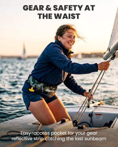 Image of Owntop Manual Inflatable Belt Pack, Adults Swim Jacket with Blowpipe & Whistle, 24g CO2 Cylinder Included, Low Profile for Kayaking, Fishing, Paddle Sports