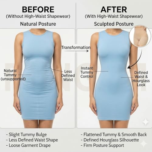 Image of NINGMI Women's High Waist Tummy Control Shapewear Shorts - Seamless Body Shaper Panty, Thigh Slimmer, Comfortable Stretch Slimming Shaper (Free Size M to 4XL)