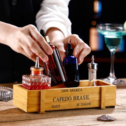 ARTIBETTER Handmade Rustic Antique Wooden Box Desktop Wine Tool Organizer 4-pack Storage Box 8.66 X 3.54 X 7.87 in Multifunctional Decorative Storage Case for Home Bar Kitchen by ARTIBETTER - Used condition - Image 5